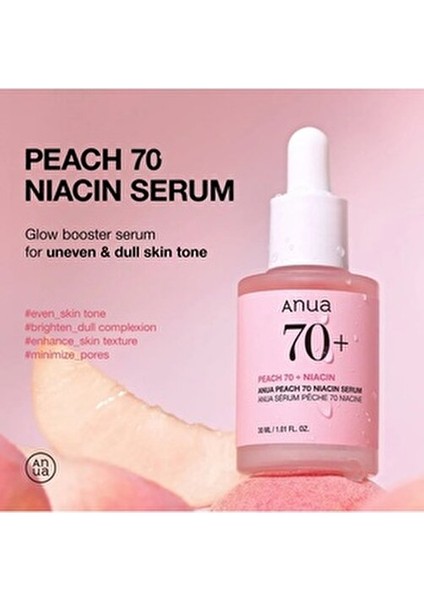 Peach 70% Niacinamid Serum Aydınlatıcı Etkiyle Tüm Cilt Tipleri İçin 30 ml indirimleri