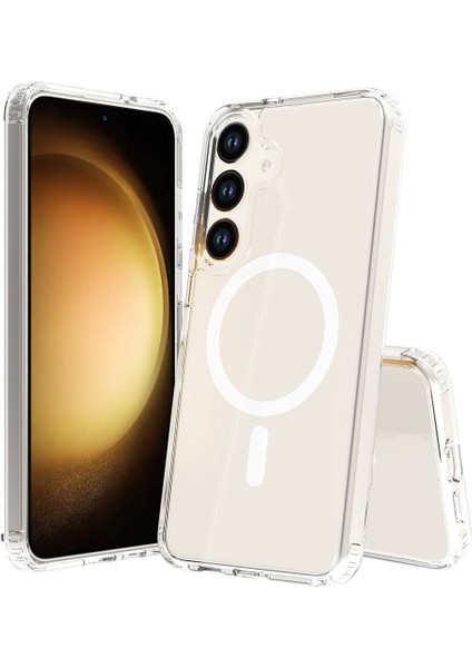 Galaxy S25 Fe Kılıf M-Safe Şarj Özellikli Şeffaf Sert Pc Maks Embos Kapak - Şeffaf modelleri