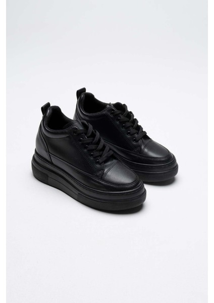 Modaserdem Lauren Kadın Gizli Topuk Mat Siyah Spor Ayakkabı modelleri