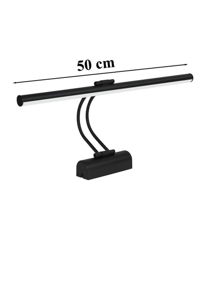 Flüt LED Aplik 50 cm 3200K Gün Işığı | Modern Duvar Aydınlatma | Enerji Tasarruflu Banyo, Tablo ve Çalışma Masası Lambası (Siyah) fiyatları