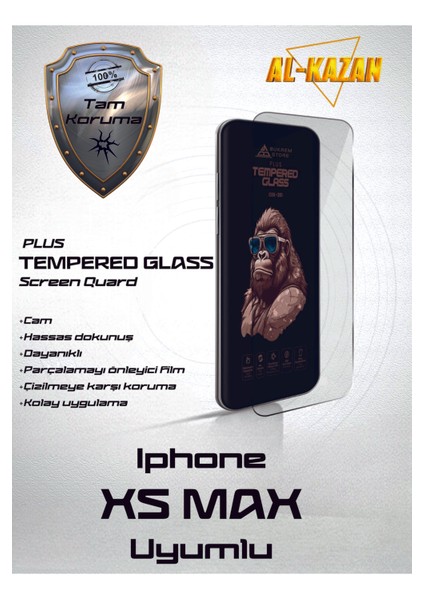 iPhone Xs Max Uyumlu Şeffaf Kırılmaz Ekran Koruyucu Ultra Ince, Anti Çizik & Dayanıklı Korumalı