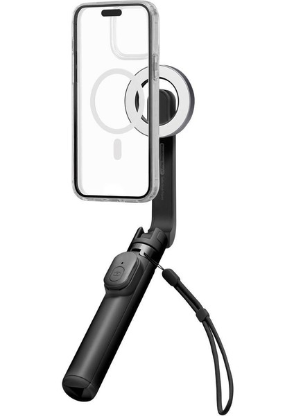Kablosuz Bluetooth Selfie Çubuğu MagSafe ile Uyumlu Uzaktan Kumandalı Tripod / 60 cm Kadar Uzatılabilir Kolay Taşınabilir MagFit S571W Black - AMP07656