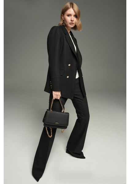 Mono Yaka-Biyeli, Önü Düğme Detaylı Ceket