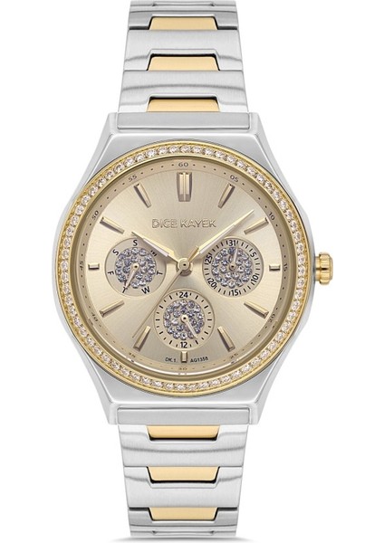 DK.1.AG1358.06 Fonksiyonlar Aktif 5 Atm Suya Dayanıklı Metalik-Altın Renk Kadın Kol Saati