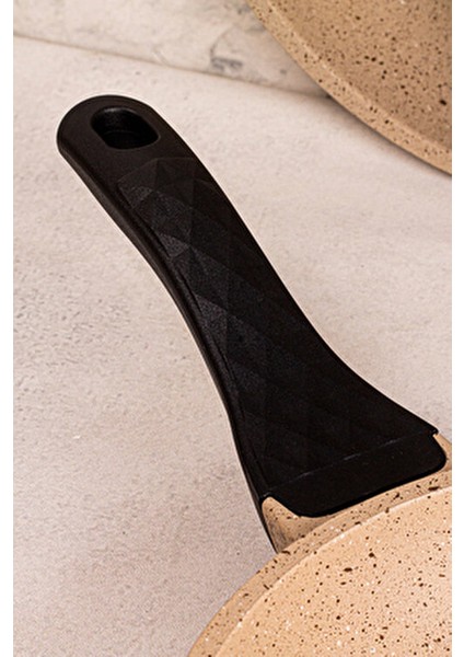 Best Chef 3'lü Döküm Tava Seti Granit Kaplama Vizon Renk 20-24-28 cm