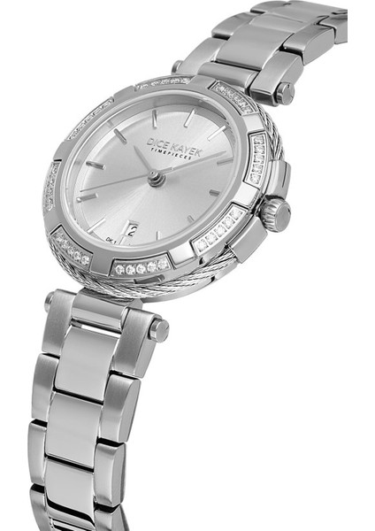 DK.1.AG1398.01 Takvimli Çelik Kasa 5 Atm Suya Dayanıklı Metalik Renk Kadın Kol Saati modelleri