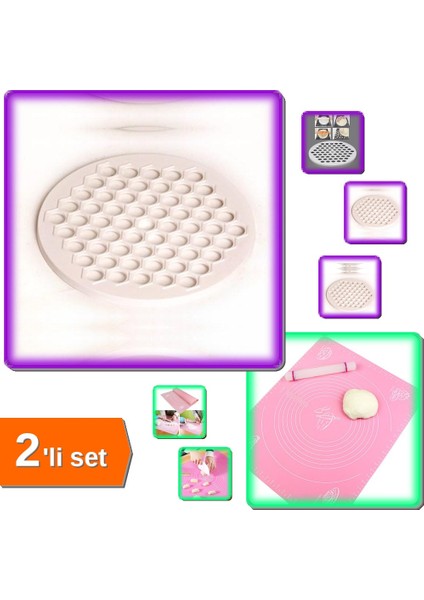 Mantı Yapmanın Kolay Yolu: Pratik Kalıp + Mega Hamur Açma Matı 45X65 cm – R3T6Z9