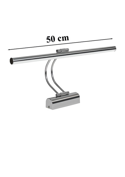 Flüt LED Aplik 50 cm 3200K Gün Işığı | Modern Duvar Aydınlatma | Enerji Tasarruflu Banyo, Tablo ve Çalışma Masası Lambası (Krom) fiyatları