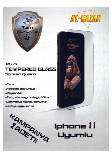 iPhone 11 Uyumlu Şeffaf Kırılmaz Ekran Koruyucu (2'li Paket) –ultraince, Antiçizik&darbeye Dayanıklı