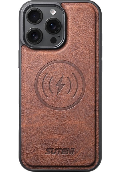 iPhone 15 Için G5 Litchi Deri Magsafe Telefon Kılıfı (Yurt Dışından)