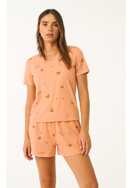 Milan Kalp Love Baskılı Şortlu Takım