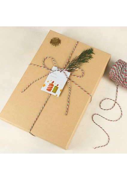 Hediye Paketleme, Ambalaj Ipi, Marteniçka, Dıy Ipi, 200 Metre (Twine Baker), Kırmızı-Yeşil-Beyaz fiyatları