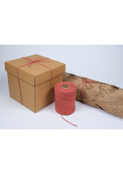 Hediye Paketleme, Ambalaj Ipi, Marteniçka, Dıy Ipi, 200 Metre (Twine Baker), Kırmızı-Kraft modelleri