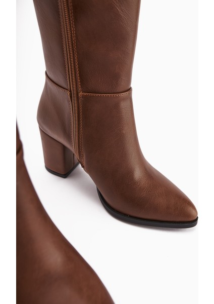 Deniza Taba Topuklu Kadın Çizme modelleri