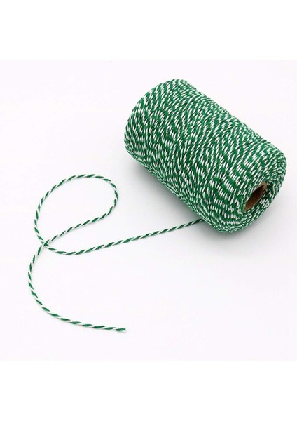 Hediye Paketleme, Ambalaj Ipi, Marteniçka, Dıy Ipi, 200 Metre (Twine Baker), Yeşil-Beyaz fiyatları