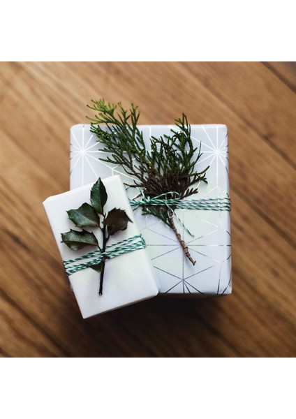 Hediye Paketleme, Ambalaj Ipi, Marteniçka, Dıy Ipi, 200 Metre (Twine Baker), Yeşil-Beyaz modelleri