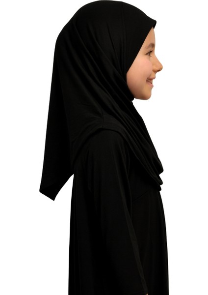 Penye Kendinden Başörtülü Çocuk Namaz Elbisesi Siyah/ 6-7-8 Yaş fırsatları