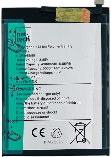 Teknonet Infinix Hot 20 Uyumlu Nettech BL-49HX 5000 Mah Batarya