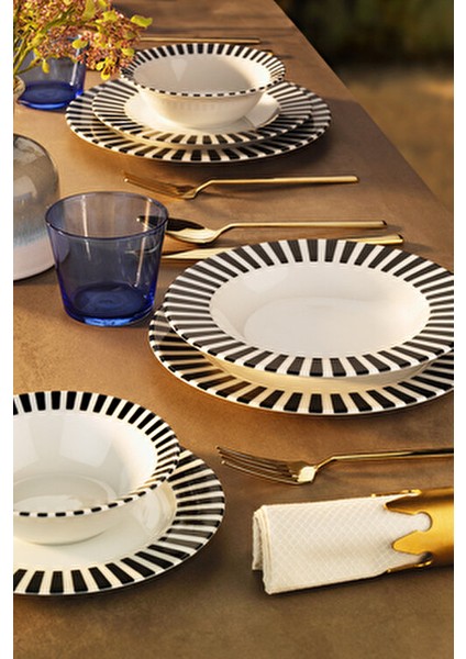 Miass Yemek Takımı 24 Parça Beyaz Porselen 6 Kişilik Modern Tasarım modelleri