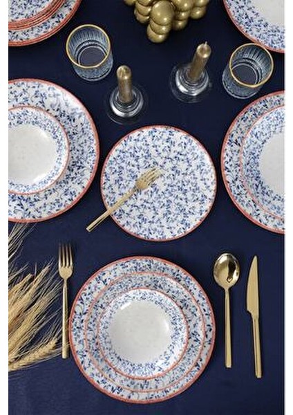 Liva 24 Parça Desenli Yemek Takımı 6 Kişilik Beyaz Porselen indirimleri