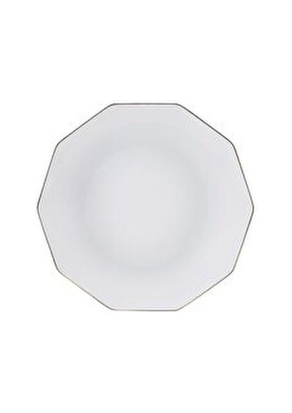 Stream Bone Linda 18 Parça 6 Kişilik Porselen Yemek Takımı Beyaz Altıgen Tasarım