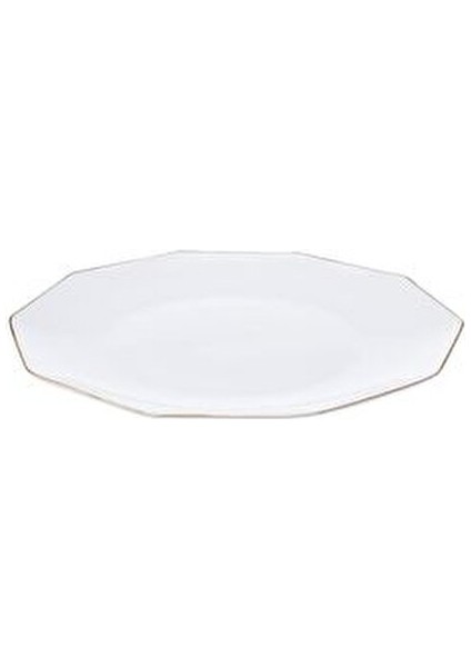 Stream Bone Linda 18 Parça 6 Kişilik Porselen Yemek Takımı Beyaz Altıgen Tasarım