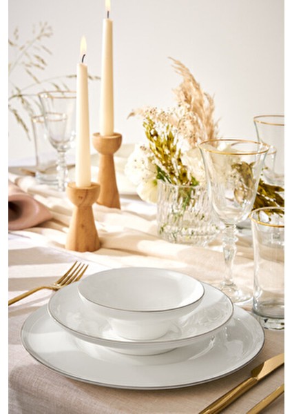 Fine Bone Alicia 18 Parça 6 Kişilik Yemek Takımı Platin fiyatları