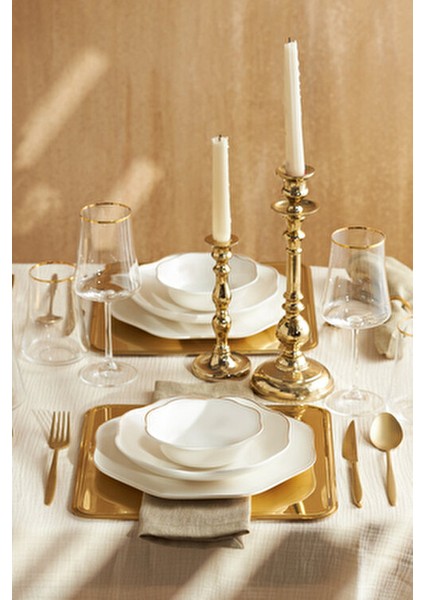 Fine Bone Lotus Gold 18 Parça Yemek Takımı