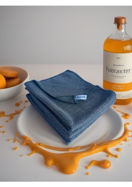 Alivas Premium Kareli Mikrofiber Genel Temizlik Bezi 3 Adet 40 x 40 cm