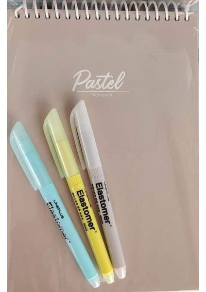 Pastel A5 Kareli Not Defteri Işaret Kalemi Set