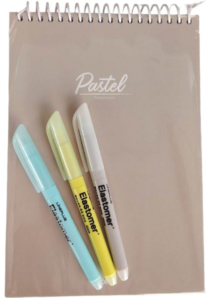 Pastel A5 Kareli Not Defteri Işaret Kalemi Set