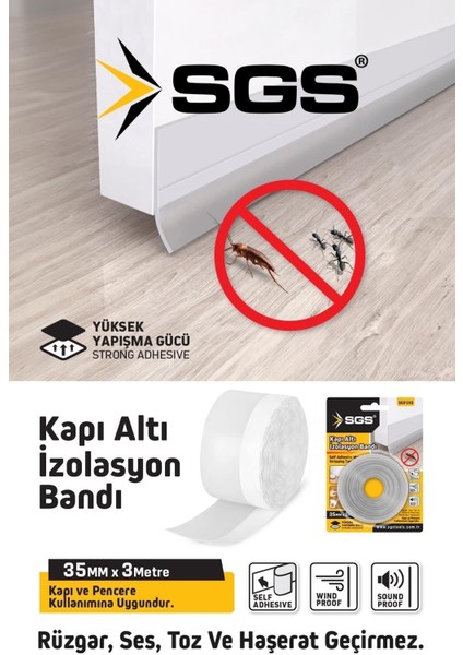 1243 Kapı Altı Rüzgar Önleyici ve Ses Yalıtım Bandı 35MM x 3m Kendinden Yapışkanlı modelleri