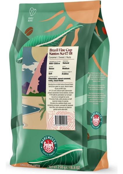 Brazil Fine Cup Santos SCR17/18 Yöresel Filtre Kahve 250 gr