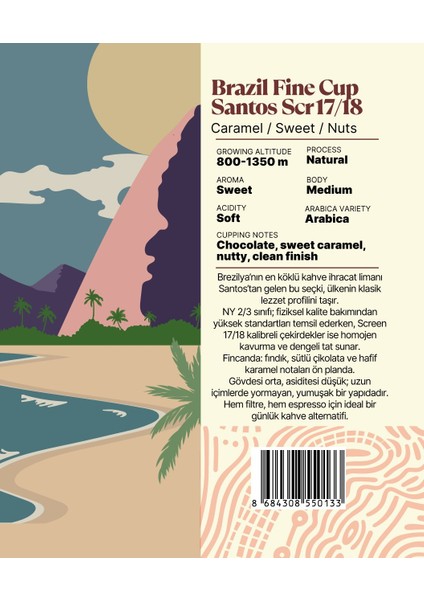 Brazil Fine Cup Santos SCR17/18 Yöresel Filtre Kahve 250 gr fiyatları