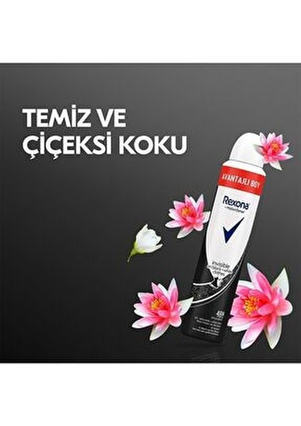Kadın Deodorant Sprey Invisible Black + White 200 ml 3 Adet Uzun Süreli Koruma indirimleri