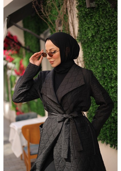 Rüyam Jakarlı Şal Yaka Kapitone Mont - 7003 fırsatları