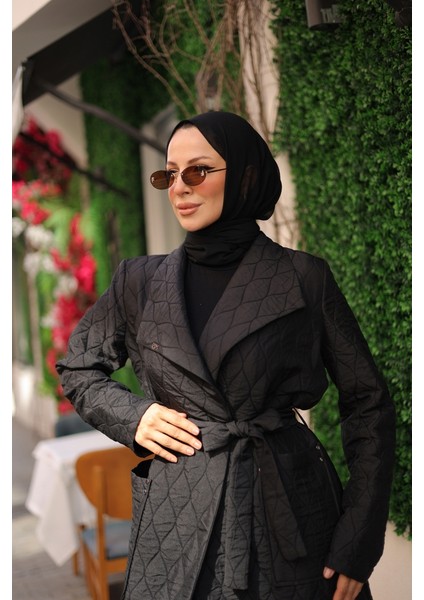 Rüyam Jakarlı Şal Yaka Kapitone Mont - 7003