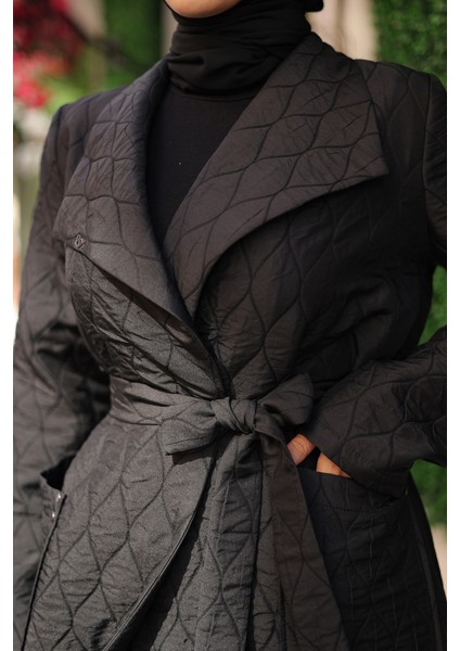 Rüyam Jakarlı Şal Yaka Kapitone Mont - 7003