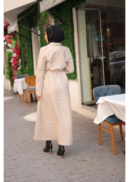 Rüyam Jakarlı Şal Yaka Kapitone Mont - 7003