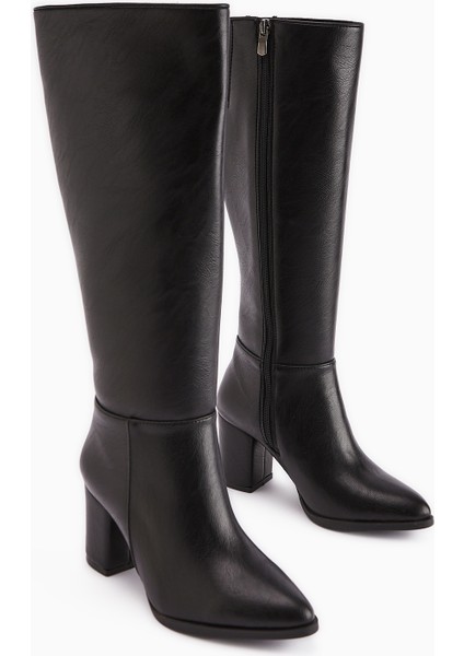 Deniza Siyah Topuklu Kadın Çizme fiyatları