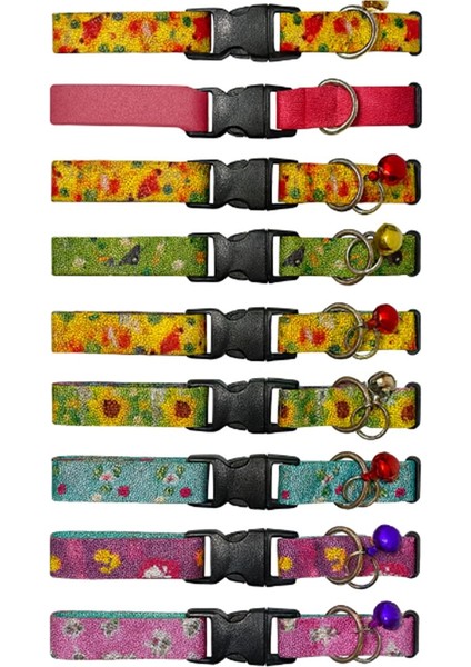 Desenli Zilli Kedi Tasması