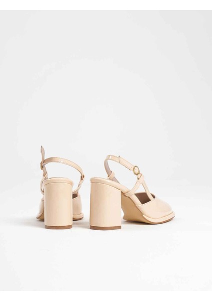 Denma Açık Sarı Rugan Kadın Topuklu Ayakkabı modelleri