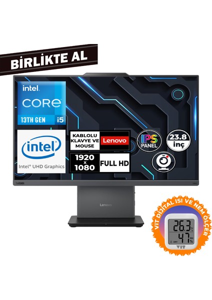 Thinkcentre Neo 50A G5 I5-13420H 16GB 256GB SSD 23.8"fdos Aıo + Vıt Termometre 12SC000MTR 038