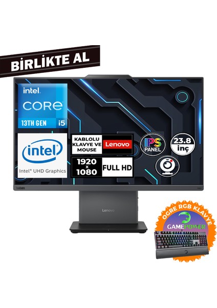 Thinkcentre Neo 50A G5 I5-13420H 16GB 512GB SSD 23.8" W11P Aıo + Gaming Klavye 12SC000MTR 054