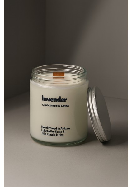 : Lavender : Cam Kavanozda Kokulu %100 Soya Mum (Lavanta)