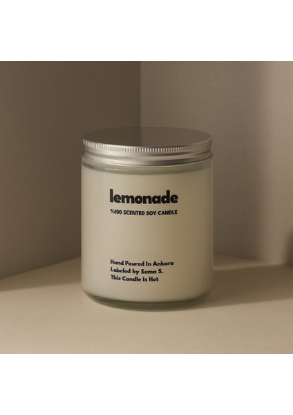 : Lemonade : Cam Kavanozda Kokulu %100 Soya Mum (Limon, Portakal, Vanilya, Bergamot)