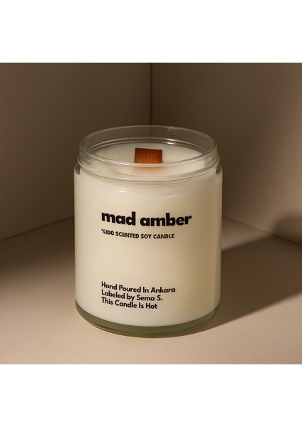 : Mad Amber : Cam Kavanozda Kokulu %100 Soya Mum (Amber, Vanilya, Sedir, Çam, Sandal Ağacı) fiyatları
