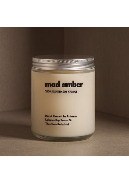: Mad Amber : Cam Kavanozda Kokulu %100 Soya Mum (Amber, Vanilya, Sedir, Çam, Sandal Ağacı) modelleri