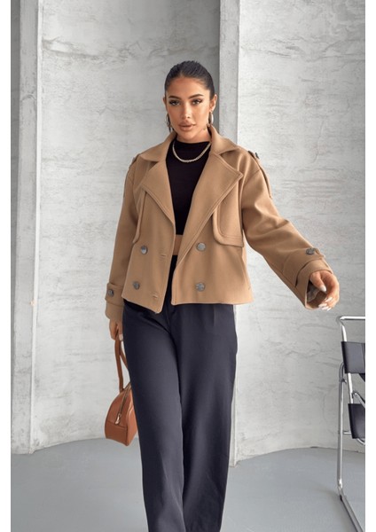 Kaşe Kumaş Bomber Mont - Açık Kahve fiyatları