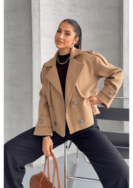 Kaşe Kumaş Bomber Mont - Açık Kahve fırsatları